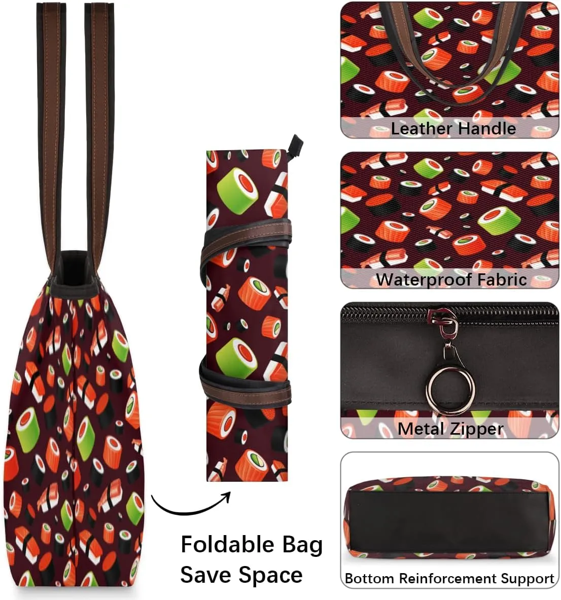 Tote Bag for Women with Zipper Large Capacity Top Handle Casual Shoulder Bag Handbag Reusable Shopping