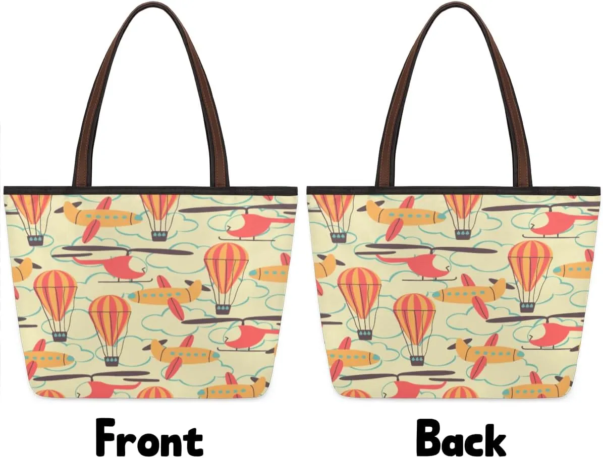 Tote Bag for Women with Zipper Large Capacity Top Handle Casual Shoulder Bag Handbag Reusable Shopping