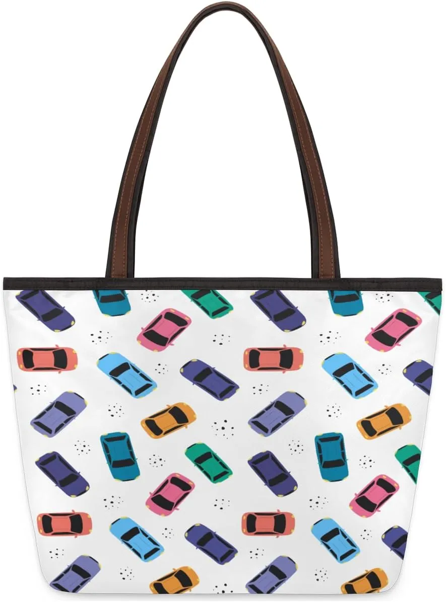 Tote Bag for Women with Zipper Large Capacity Top Handle Casual Shoulder Bag Handbag Reusable Shopping