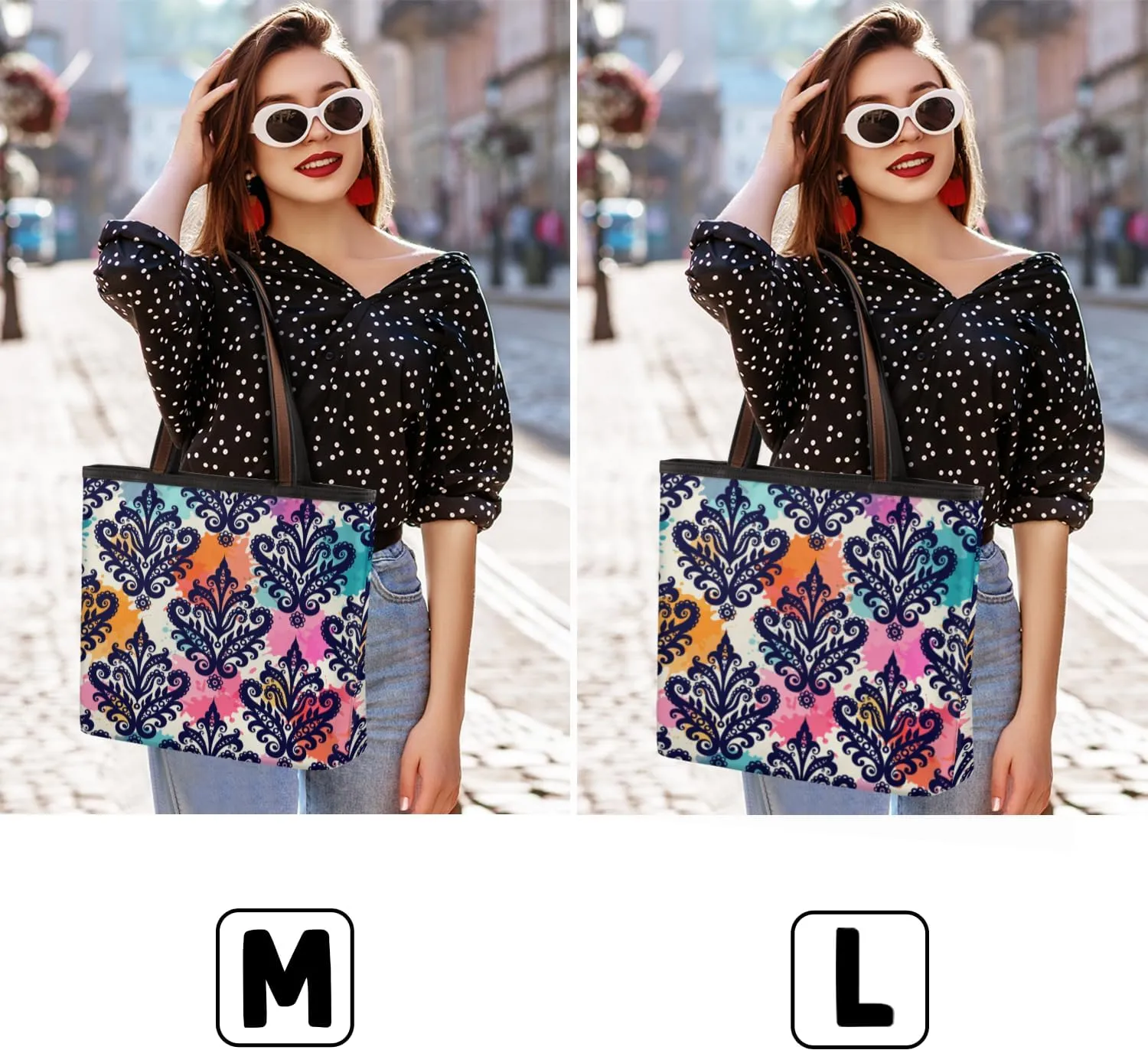 Tote Bag for Women with Zipper Large Capacity Top Handle Casual Shoulder Bag Handbag Reusable Shopping