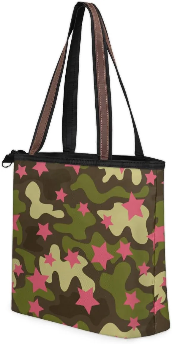 Tote Bag for Women with Zipper Large Capacity Top Handle Casual Shoulder Bag Handbag Reusable Shopping