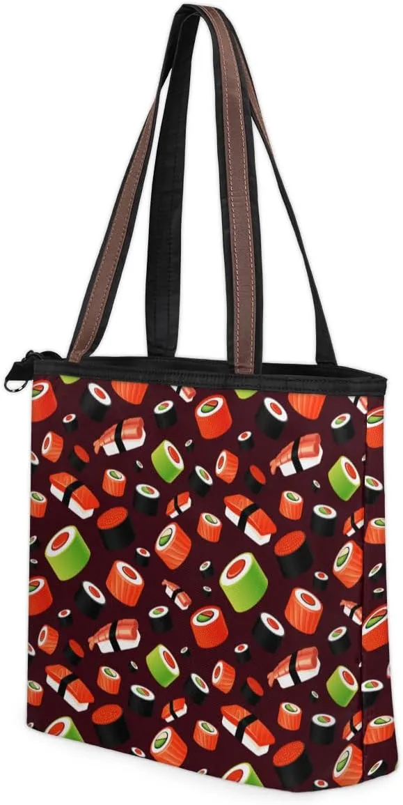 Tote Bag for Women with Zipper Large Capacity Top Handle Casual Shoulder Bag Handbag Reusable Shopping
