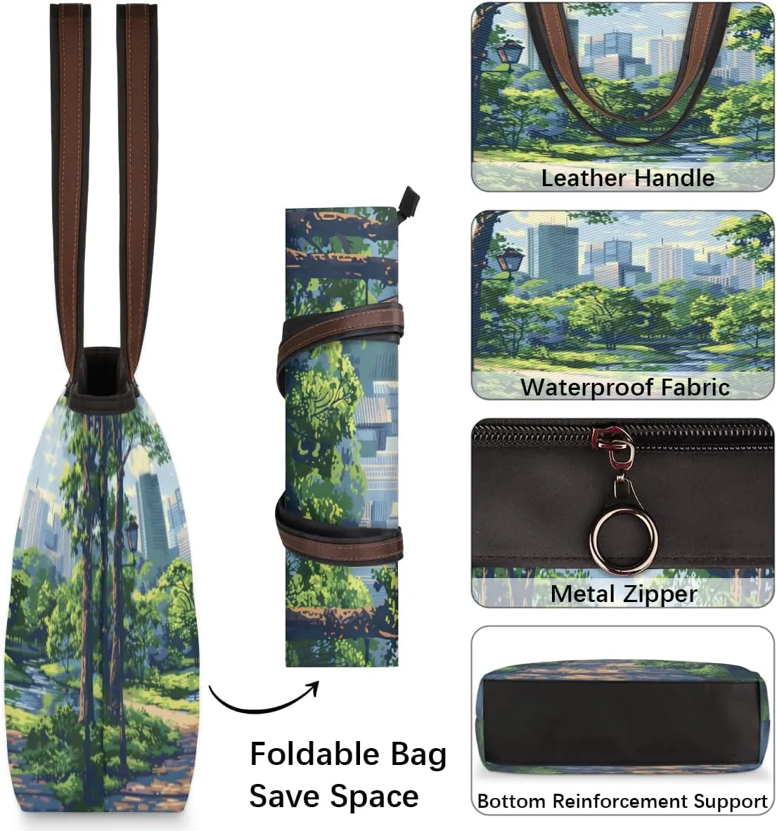 Tote Bag for Women with Zipper Large Capacity Top Handle Casual Shoulder Bag Handbag Reusable Shopping