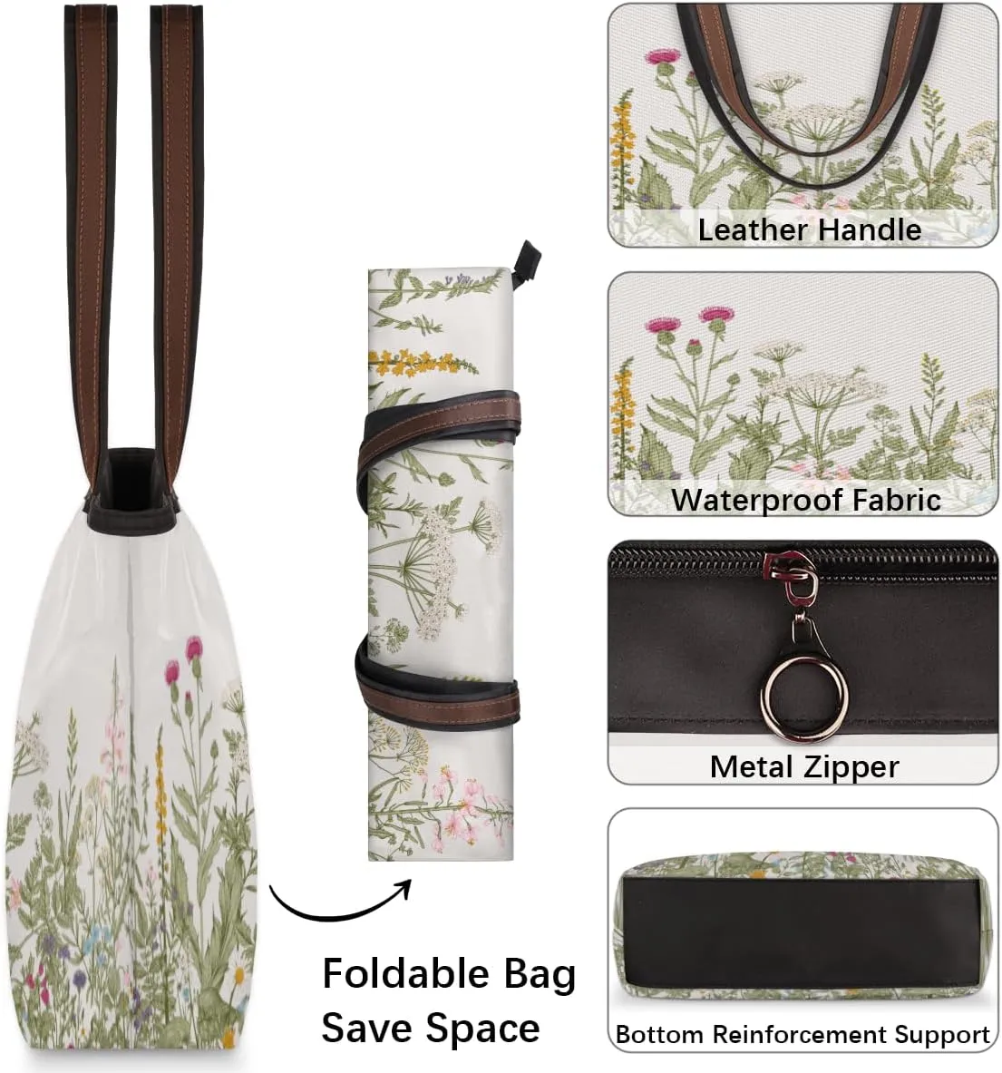 Tote Bag for Women with Zipper Large Capacity Top Handle Casual Shoulder Bag Handbag Reusable Shopping