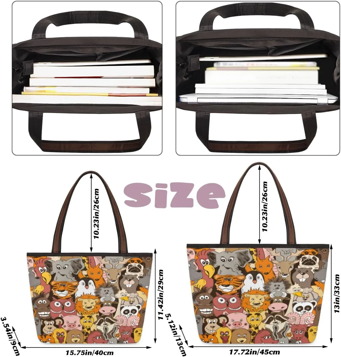 Tote Bag for Women with Zipper Large Capacity Top Handle Casual Shoulder Bag Handbag Reusable Shopping