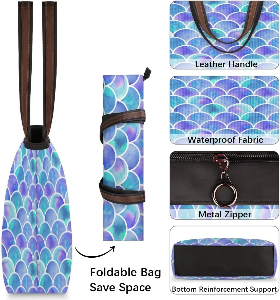 Tote Bag for Women with Zipper Large Capacity Top Handle Casual Shoulder Bag Handbag Reusable Shopping