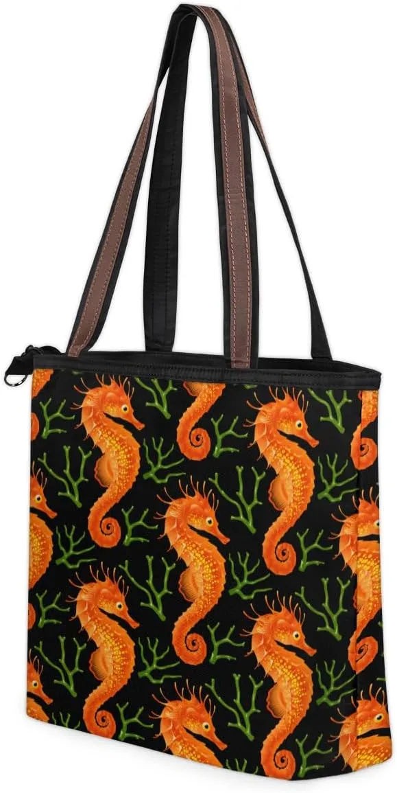 Tote Bag for Women with Zipper Large Capacity Top Handle Casual Shoulder Bag Handbag Reusable Shopping
