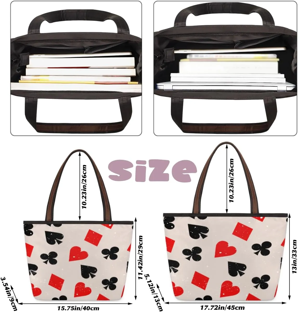 Tote Bag for Women with Zipper Large Capacity Top Handle Casual Shoulder Bag Handbag Reusable Shopping