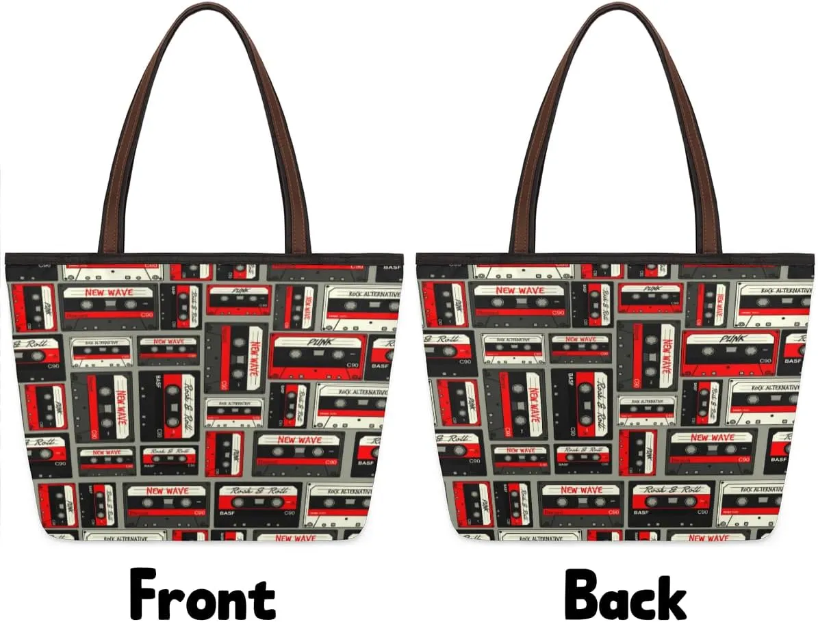 Tote Bag for Women with Zipper Large Capacity Top Handle Casual Shoulder Bag Handbag Reusable Shopping