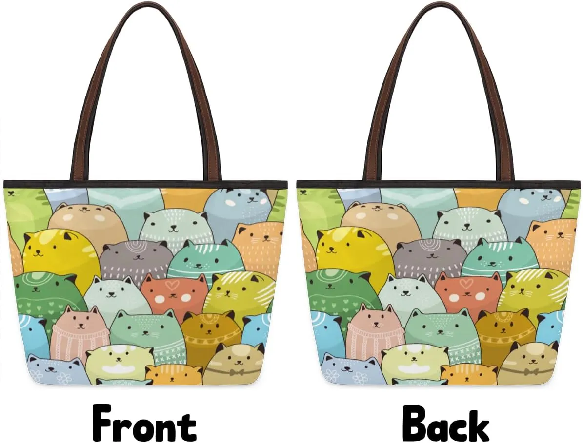 Tote Bag for Women with Zipper Large Capacity Top Handle Casual Shoulder Bag Handbag Reusable Shopping