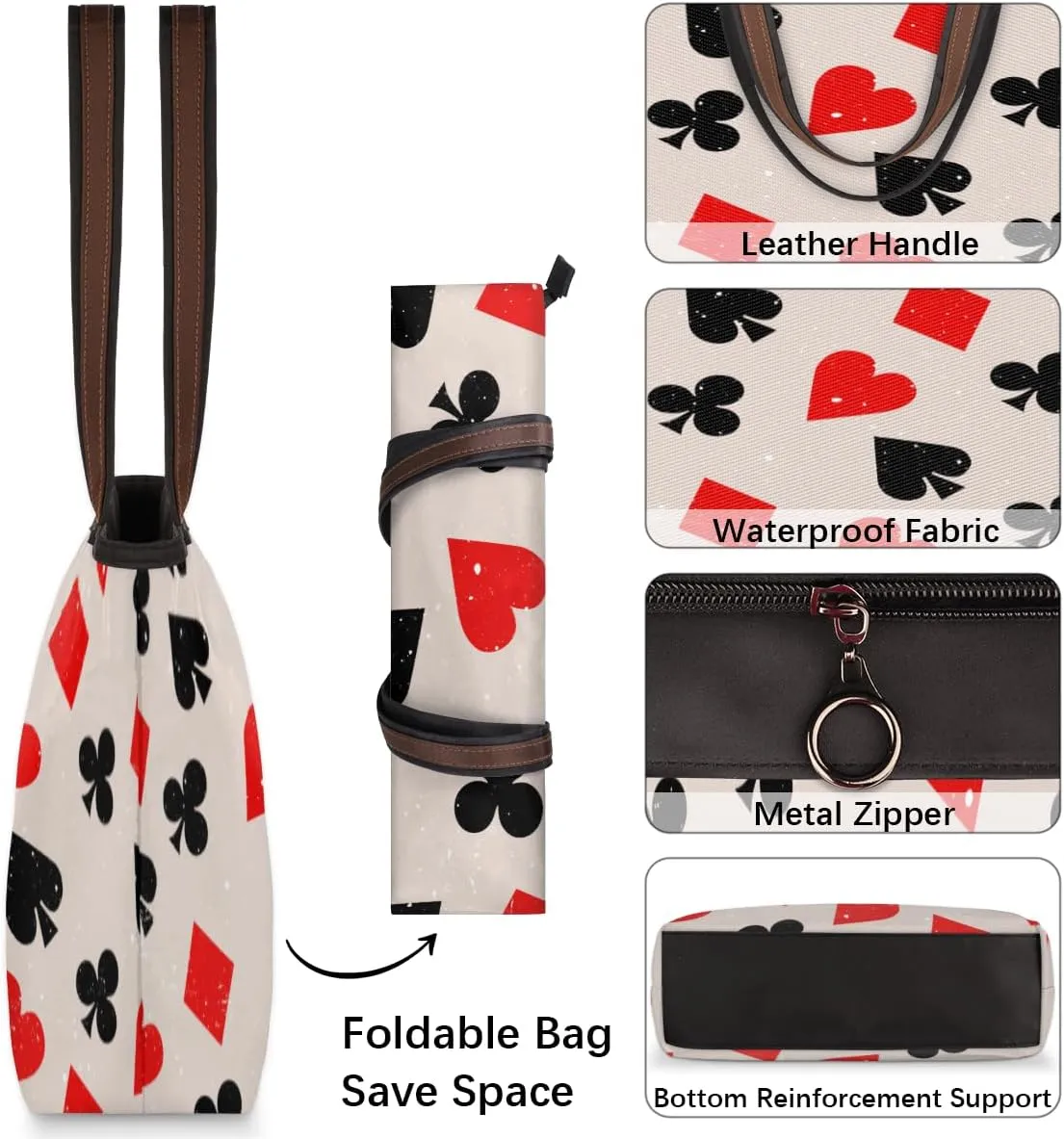 Tote Bag for Women with Zipper Large Capacity Top Handle Casual Shoulder Bag Handbag Reusable Shopping