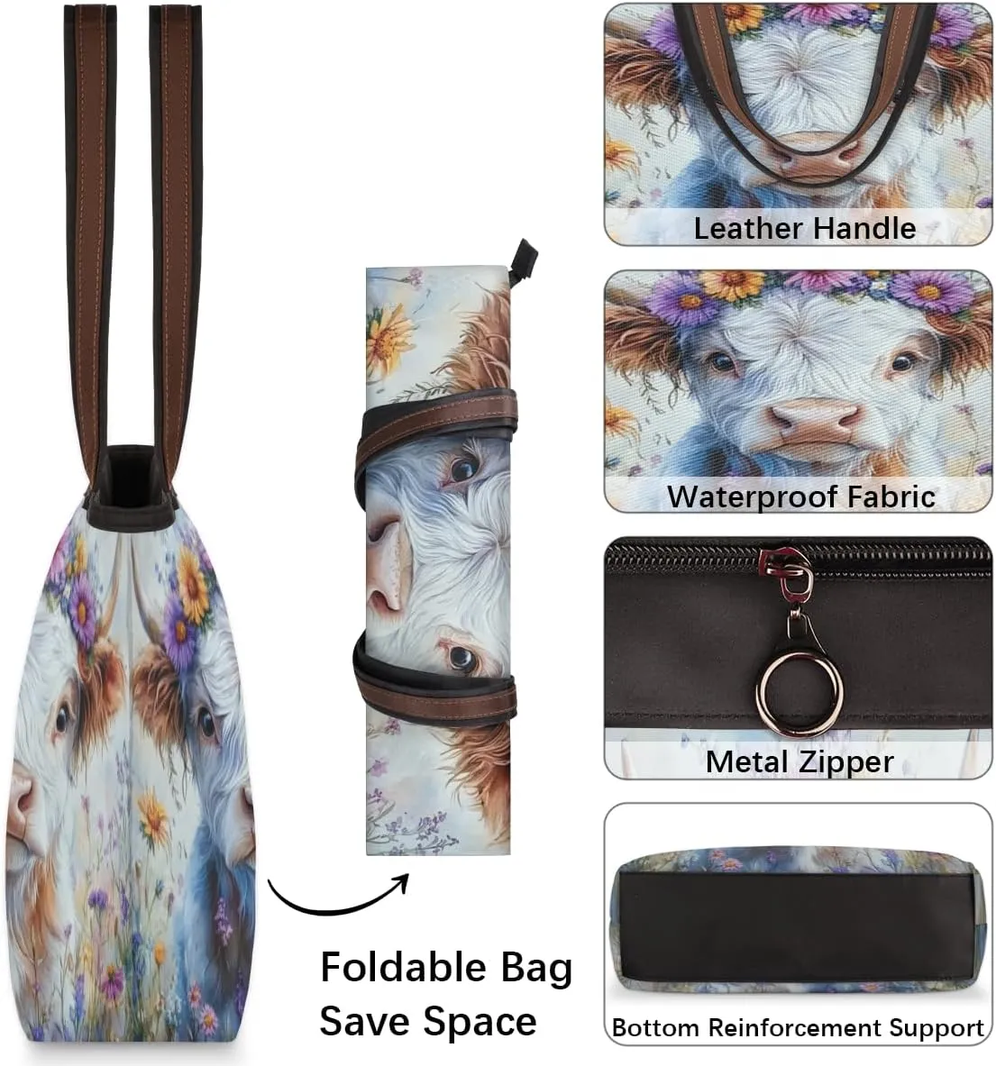 Tote Bag for Women with Zipper Large Capacity Top Handle Casual Shoulder Bag Handbag Reusable Shopping