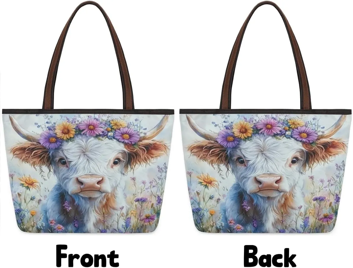 Tote Bag for Women with Zipper Large Capacity Top Handle Casual Shoulder Bag Handbag Reusable Shopping