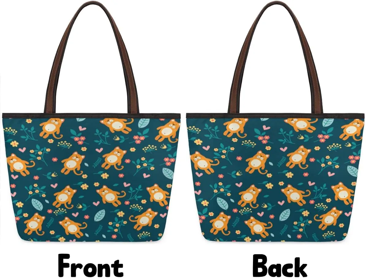 Tote Bag for Women with Zipper Large Capacity Top Handle Casual Shoulder Bag Handbag Reusable Shopping