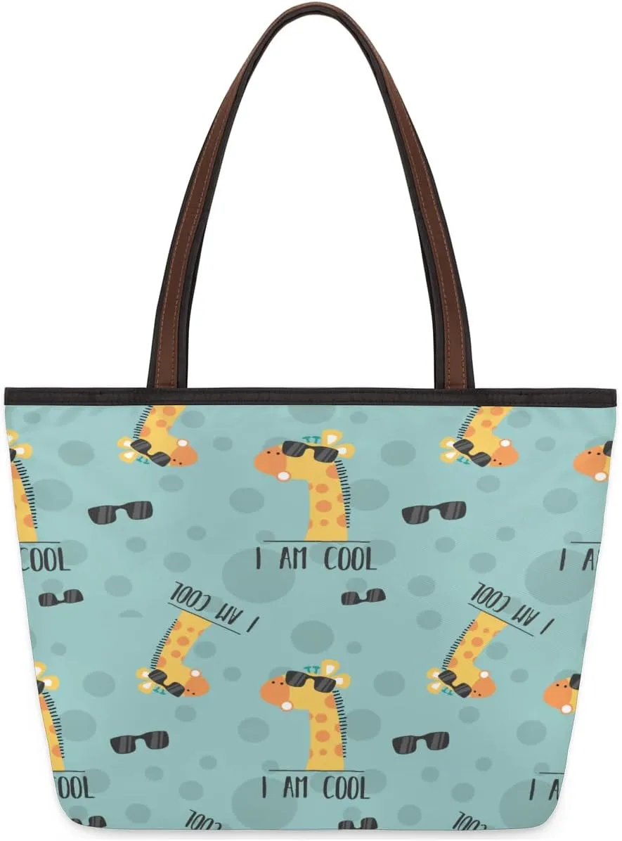 Tote Bag for Women with Zipper Large Capacity Top Handle Casual Shoulder Bag Handbag Reusable Shopping