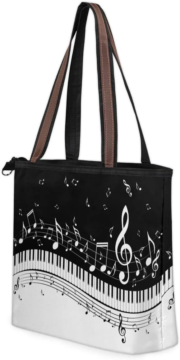Tote Bag for Women with Zipper Large Capacity Top Handle Casual Shoulder Bag Handbag Reusable Shopping