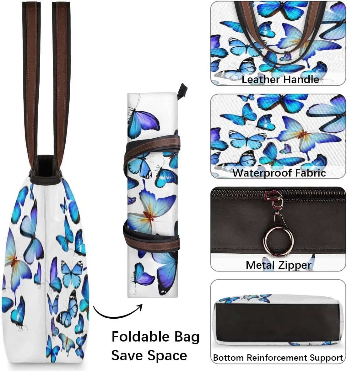 Tote Bag for Women with Zipper Large Capacity Top Handle Casual Shoulder Bag Handbag Reusable Shopping
