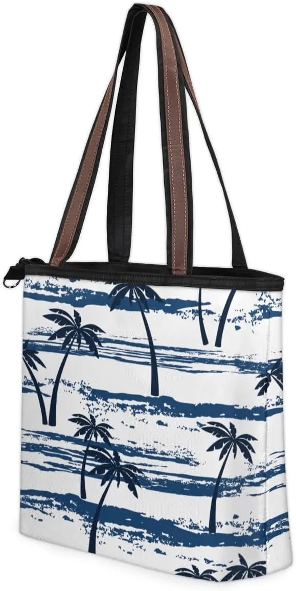 Tote Bag for Women with Zipper Large Capacity Top Handle Casual Shoulder Bag Handbag Reusable Shopping