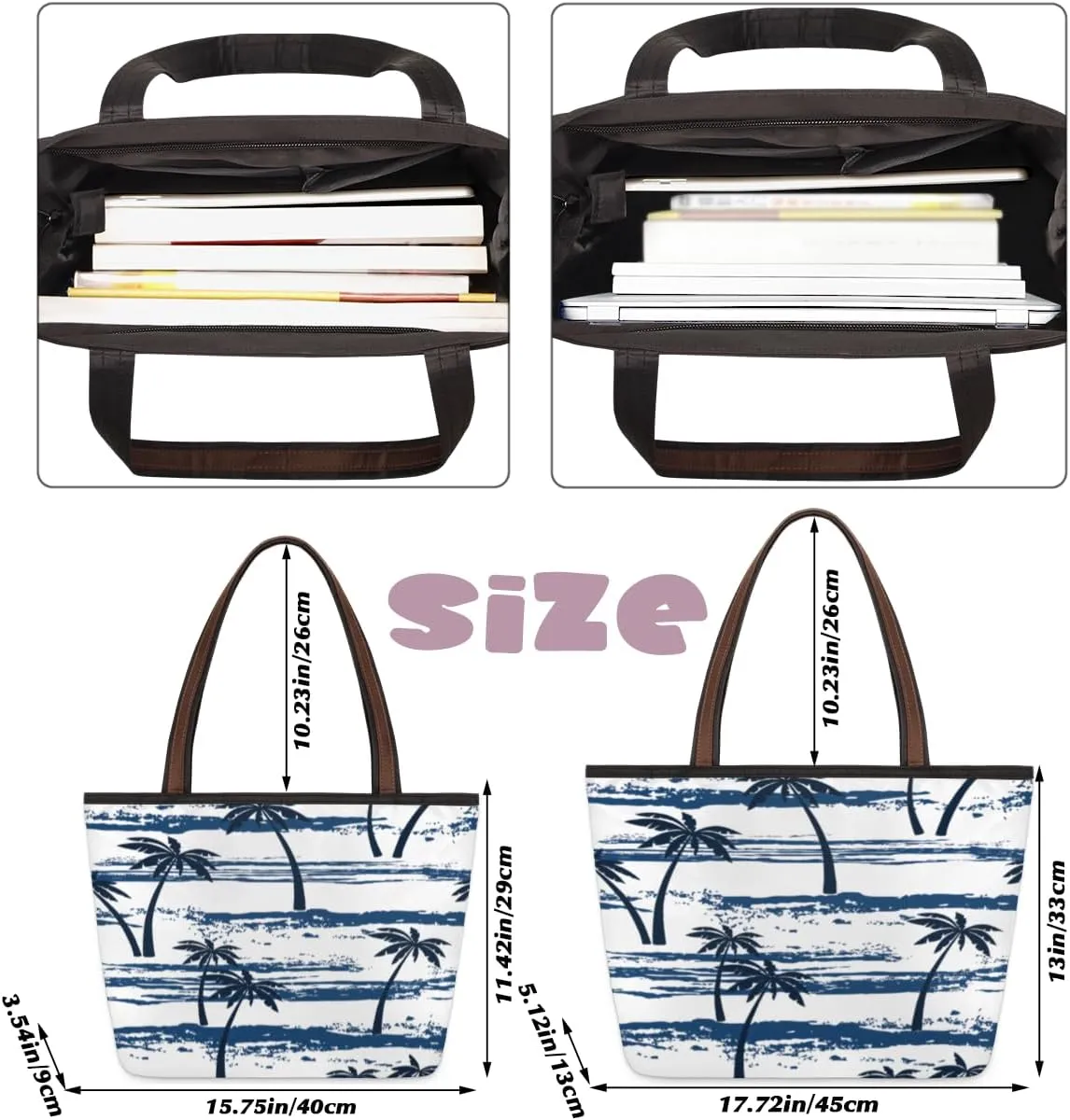 Tote Bag for Women with Zipper Large Capacity Top Handle Casual Shoulder Bag Handbag Reusable Shopping