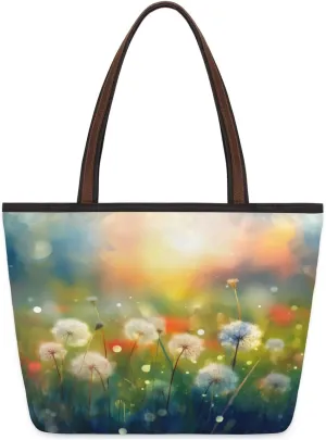 Tote Bag for Women with Zipper Large Capacity Top Handle Casual Shoulder Bag Handbag Reusable Shopping