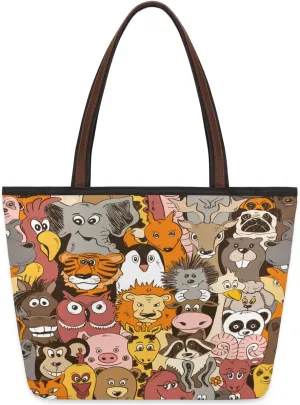Tote Bag for Women with Zipper Large Capacity Top Handle Casual Shoulder Bag Handbag Reusable Shopping