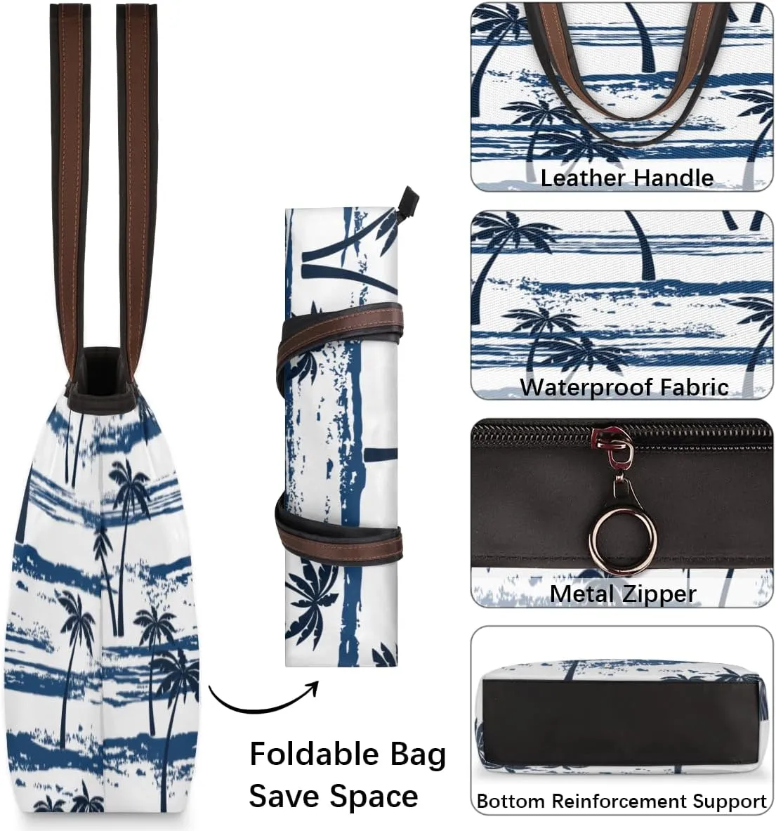 Tote Bag for Women with Zipper Large Capacity Top Handle Casual Shoulder Bag Handbag Reusable Shopping