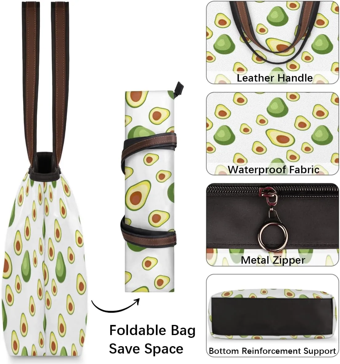 Tote Bag for Women with Zipper Large Capacity Top Handle Casual Shoulder Bag Handbag Reusable Shopping