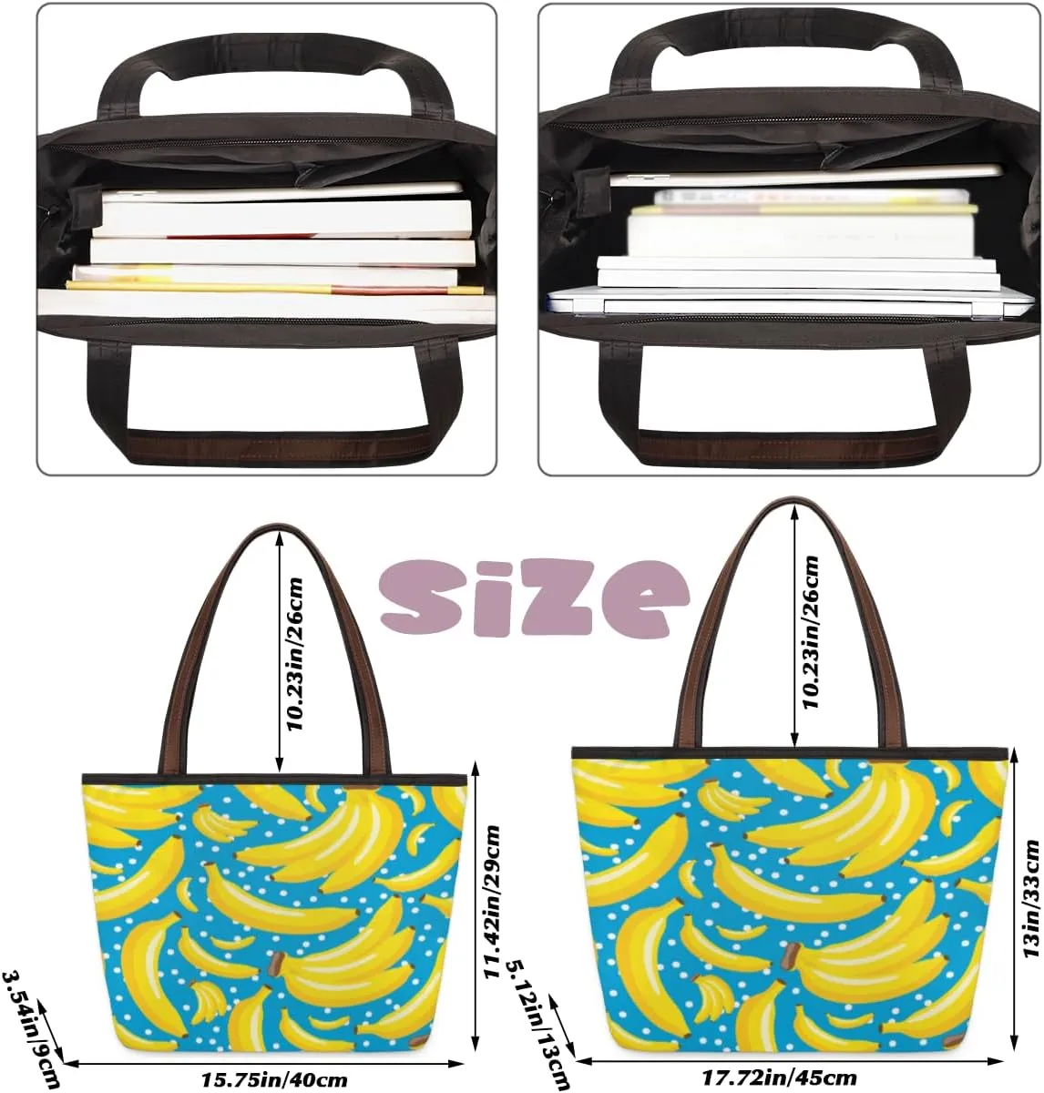 Tote Bag for Women with Zipper Large Capacity Top Handle Casual Shoulder Bag Handbag Reusable Shopping