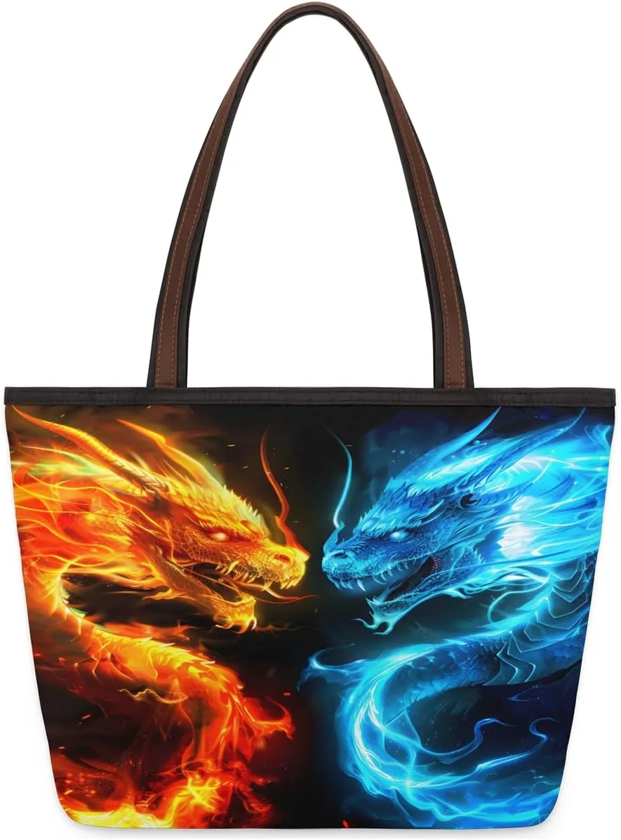 Tote Bag for Women with Zipper Large Capacity Top Handle Casual Shoulder Bag Handbag Reusable Shopping