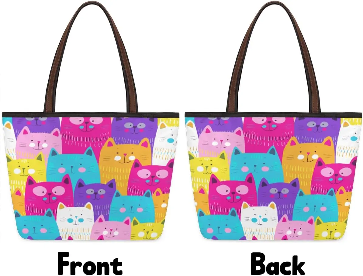 Tote Bag for Women with Zipper Large Capacity Top Handle Casual Shoulder Bag Handbag Reusable Shopping