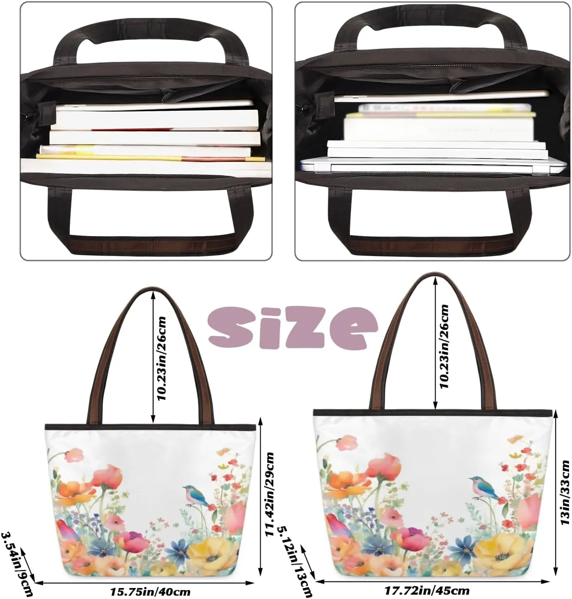 Tote Bag for Women with Zipper Large Capacity Top Handle Casual Shoulder Bag Handbag Reusable Shopping