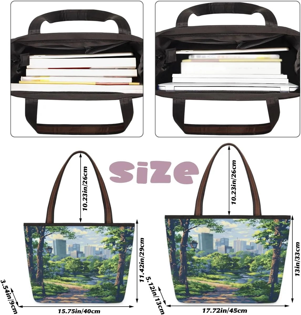Tote Bag for Women with Zipper Large Capacity Top Handle Casual Shoulder Bag Handbag Reusable Shopping