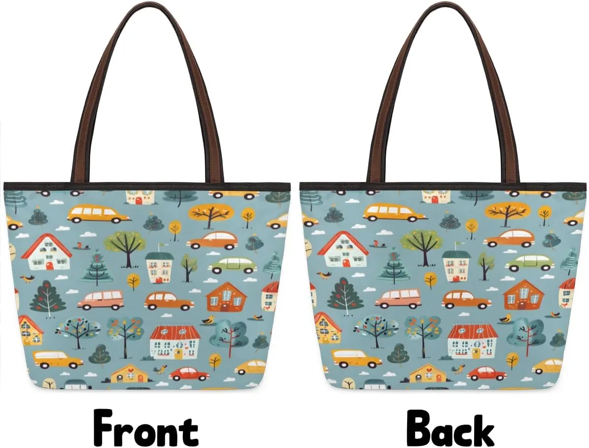 Tote Bag for Women with Zipper Large Capacity Top Handle Casual Shoulder Bag Handbag Reusable Shopping