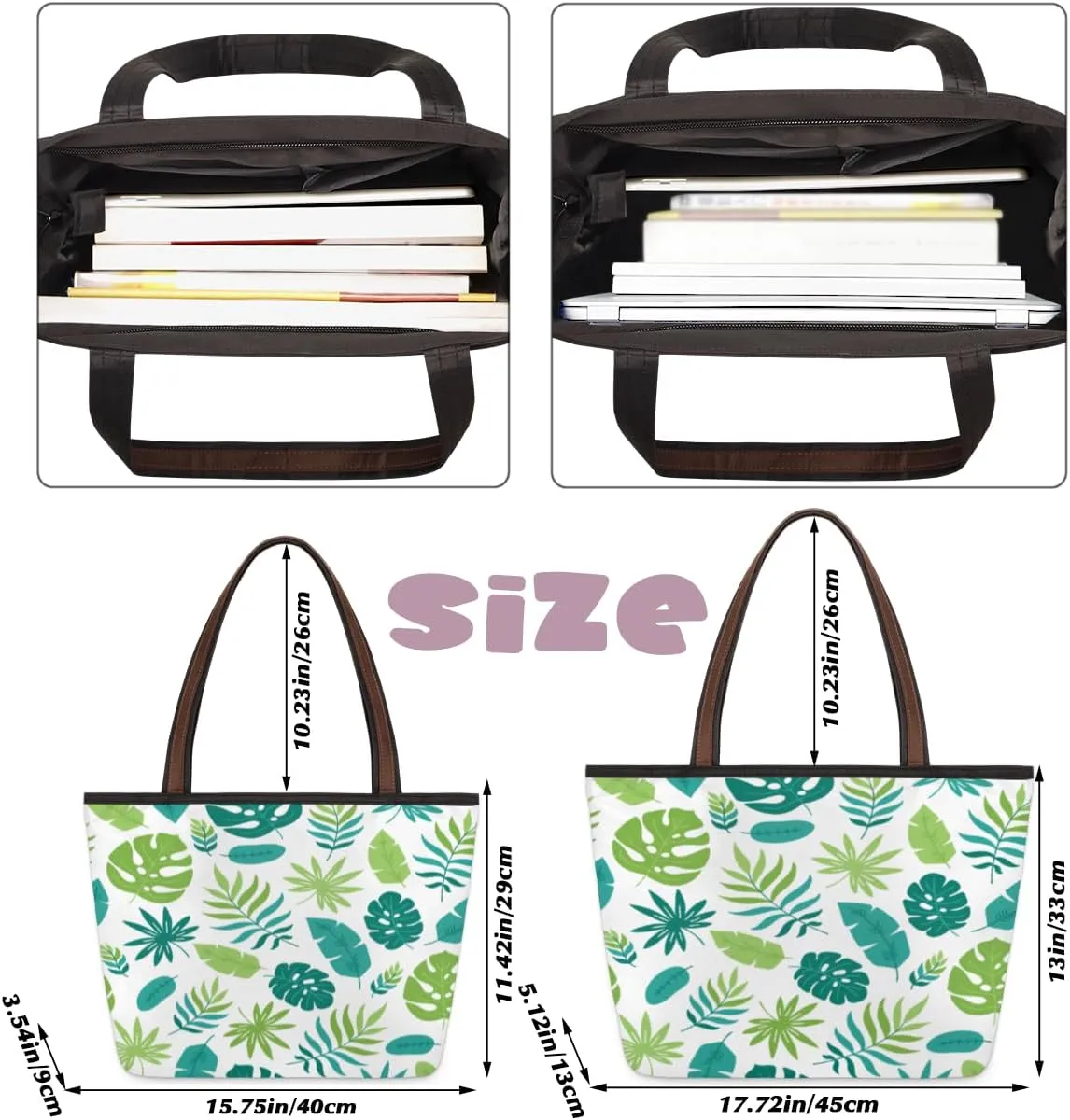Tote Bag for Women with Zipper Large Capacity Top Handle Casual Shoulder Bag Handbag Reusable Shopping