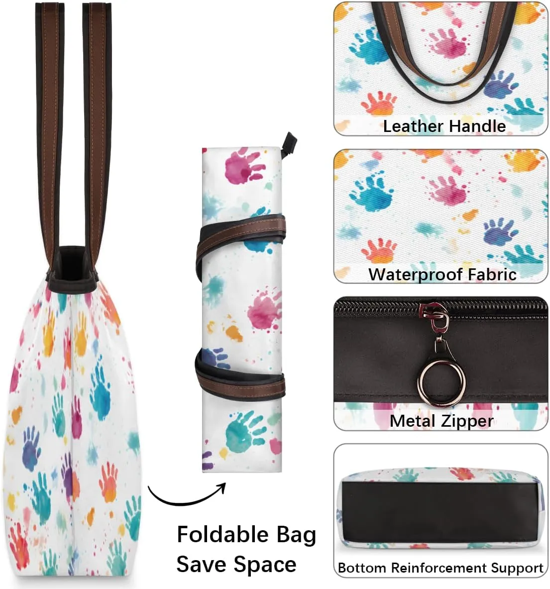 Tote Bag for Women with Zipper Large Capacity Top Handle Casual Shoulder Bag Handbag Reusable Shopping