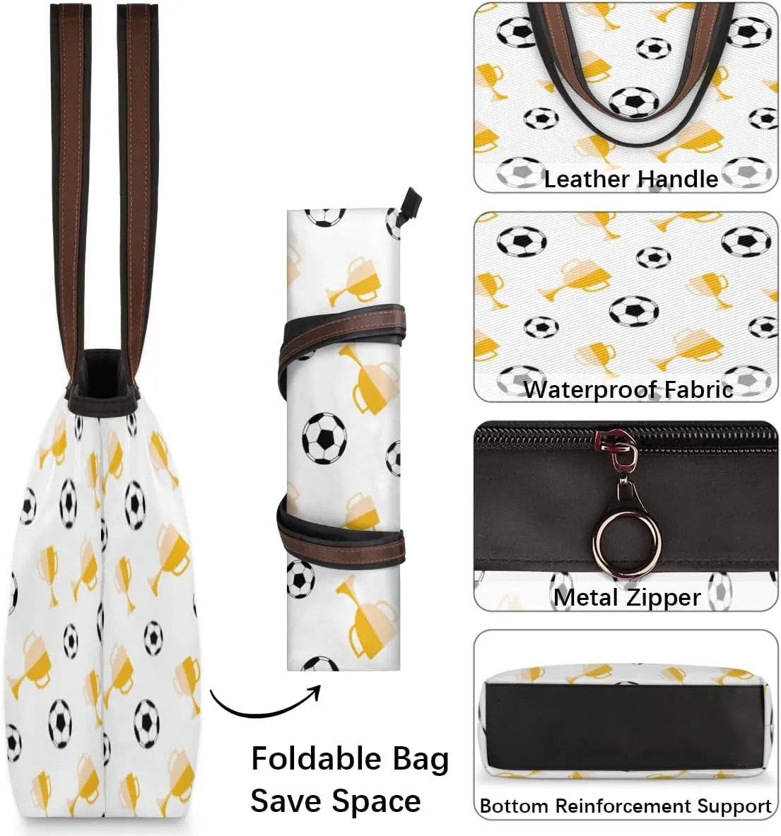 Tote Bag for Women with Zipper Large Capacity Top Handle Casual Shoulder Bag Handbag Reusable Shopping
