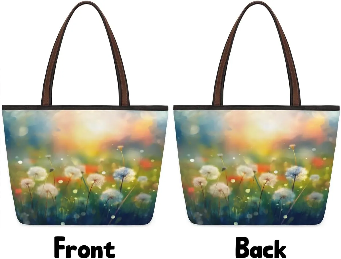 Tote Bag for Women with Zipper Large Capacity Top Handle Casual Shoulder Bag Handbag Reusable Shopping