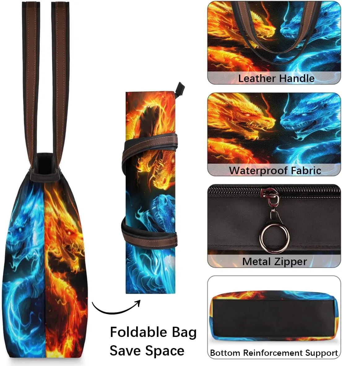 Tote Bag for Women with Zipper Large Capacity Top Handle Casual Shoulder Bag Handbag Reusable Shopping