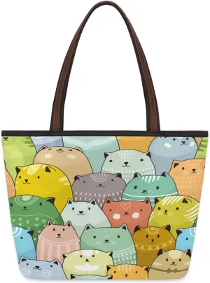 Tote Bag for Women with Zipper Large Capacity Top Handle Casual Shoulder Bag Handbag Reusable Shopping