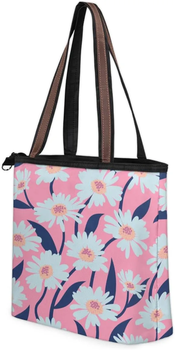 Tote Bag for Women with Zipper Large Capacity Top Handle Casual Shoulder Bag Handbag Reusable Shopping