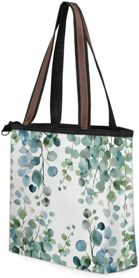 Tote Bag for Women with Zipper Large Capacity Top Handle Casual Shoulder Bag Handbag Reusable Shopping
