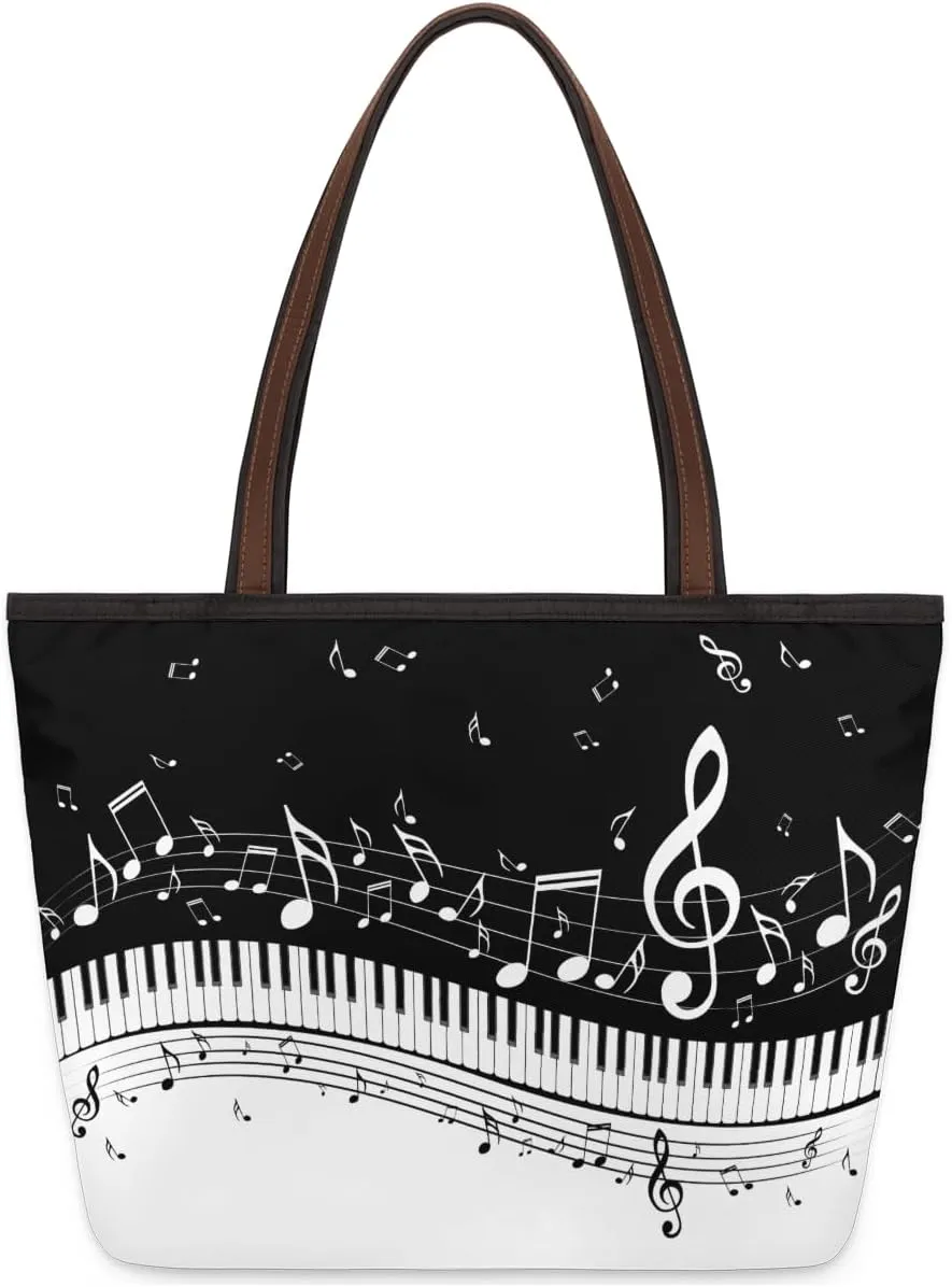Tote Bag for Women with Zipper Large Capacity Top Handle Casual Shoulder Bag Handbag Reusable Shopping
