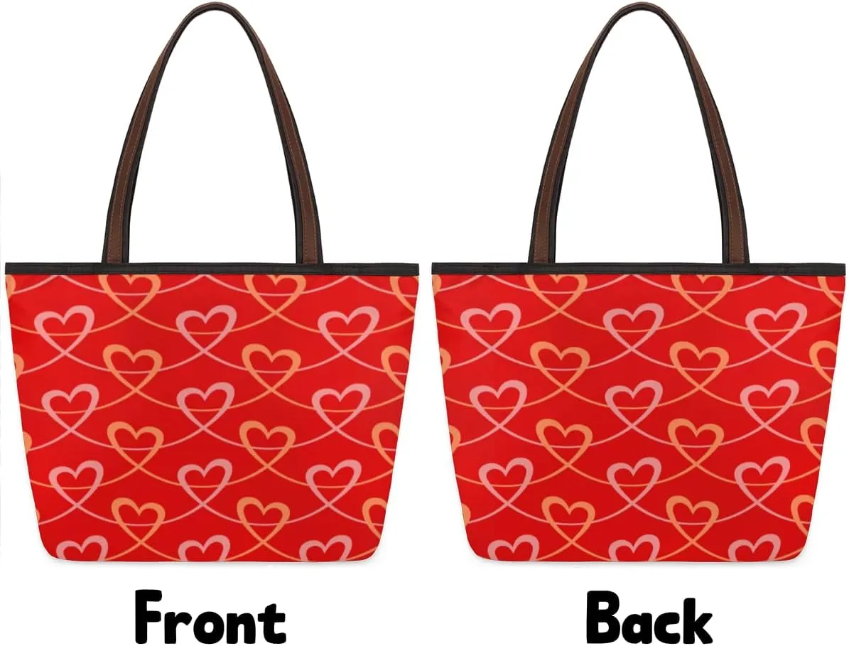 Tote Bag for Women with Zipper Large Capacity Top Handle Casual Shoulder Bag Handbag Reusable Shopping