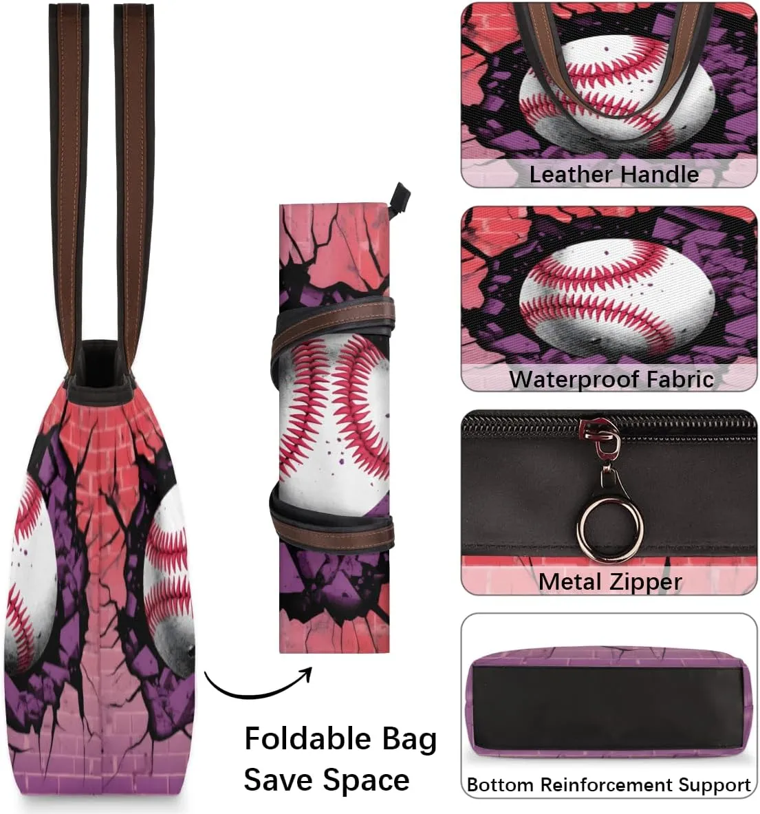 Tote Bag for Women with Zipper Large Capacity Top Handle Casual Shoulder Bag Handbag Reusable Shopping