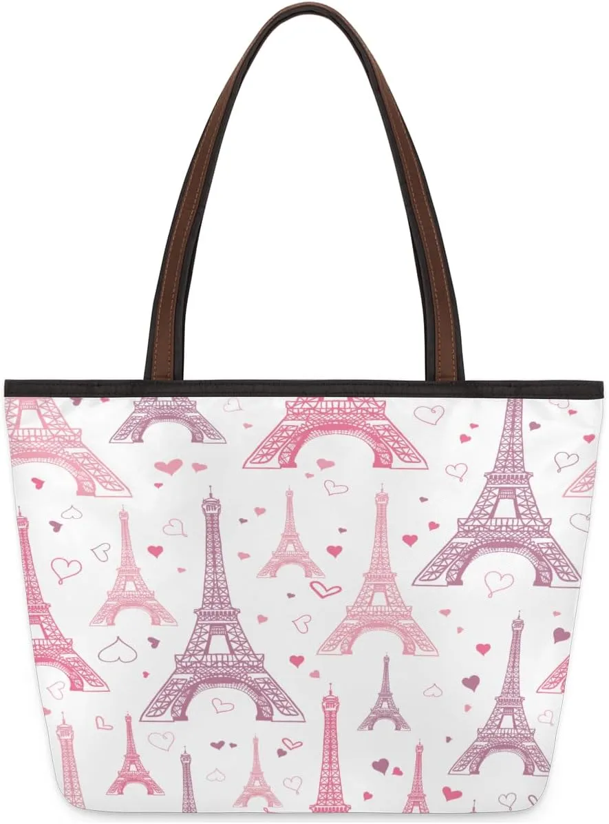 Tote Bag for Women with Zipper Large Capacity Top Handle Casual Shoulder Bag Handbag Reusable Shopping
