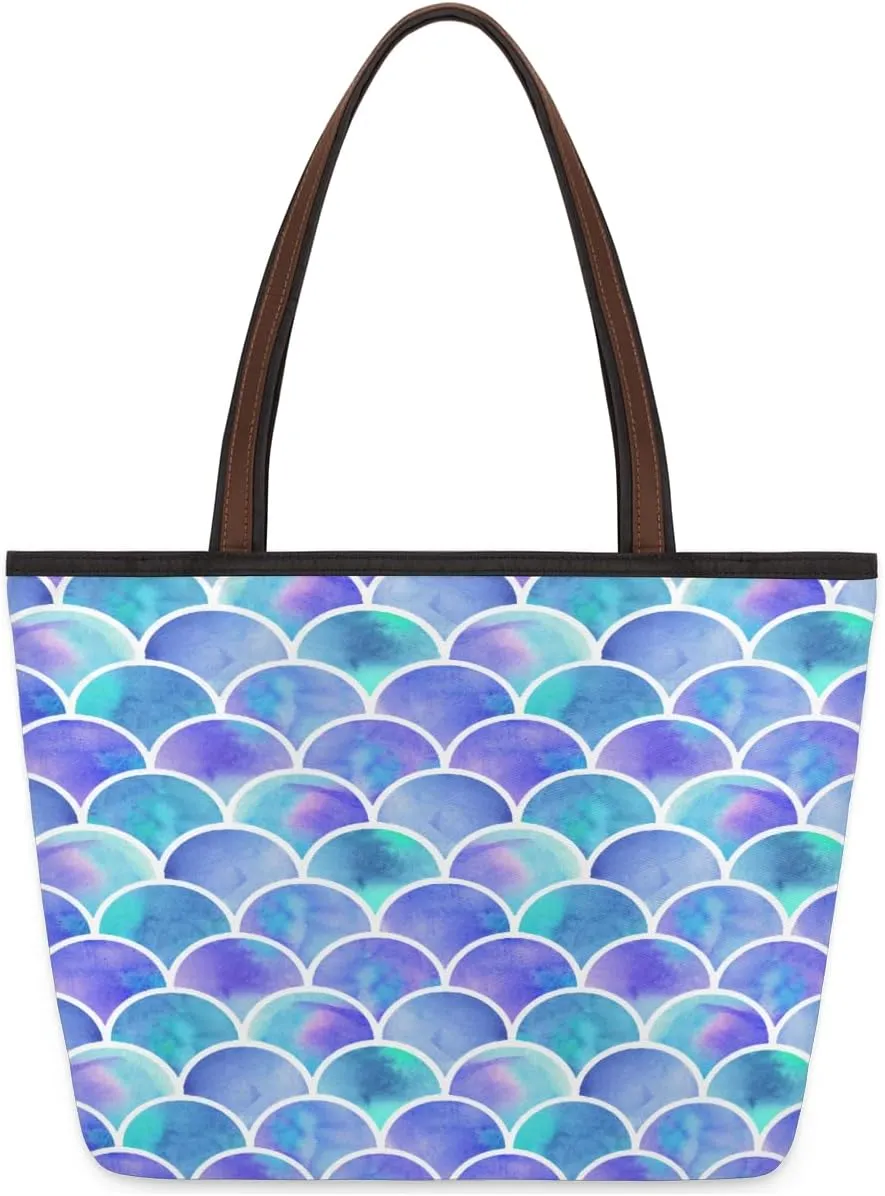 Tote Bag for Women with Zipper Large Capacity Top Handle Casual Shoulder Bag Handbag Reusable Shopping