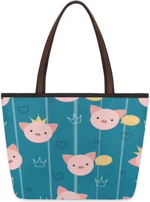 Tote Bag for Women with Zipper Large Capacity Top Handle Casual Shoulder Bag Handbag Reusable Shopping