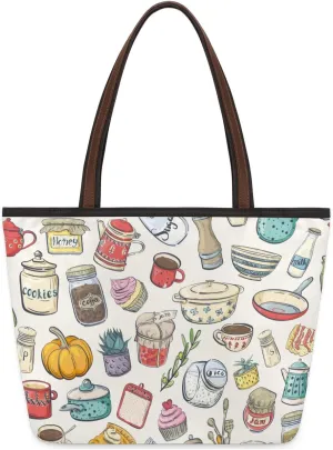 Tote Bag for Women with Zipper Large Capacity Top Handle Casual Shoulder Bag Handbag Reusable Shopping