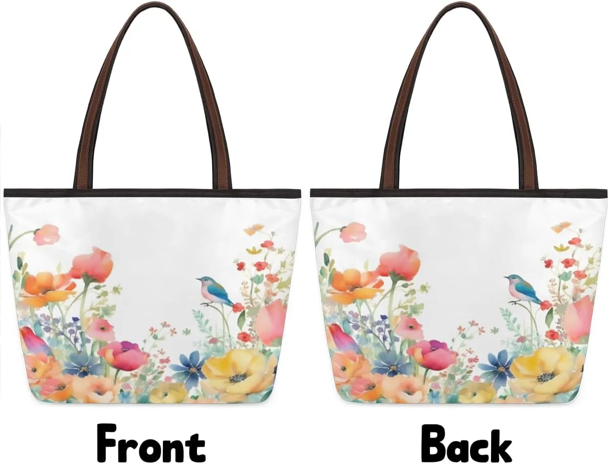 Tote Bag for Women with Zipper Large Capacity Top Handle Casual Shoulder Bag Handbag Reusable Shopping