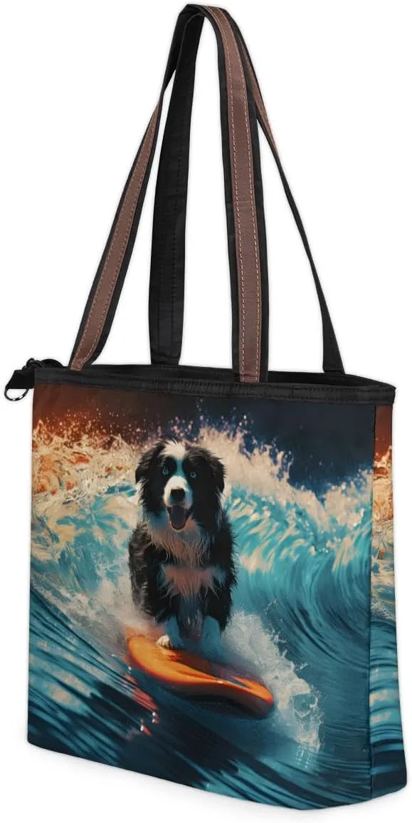 Tote Bag for Women with Zipper Large Capacity Top Handle Casual Shoulder Bag Handbag Reusable Shopping